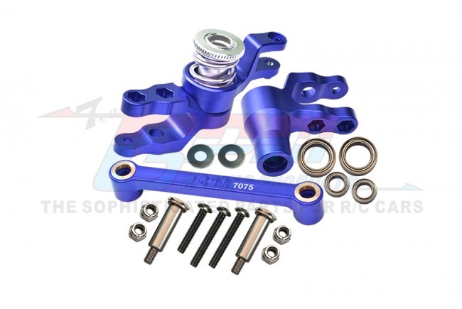 Gpm TXMS048N Aluminum 7075-t6 Front Steering Assembly 8946 Traxxas 1/10 Maxx / Maxx W/wide Monster Blue