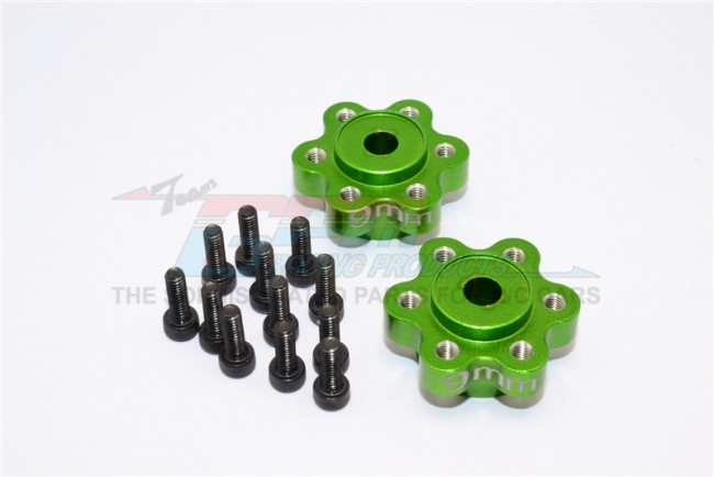 Aluminium 2.2 Wheel Hub Adapters (9mm  Thickness) Axial Yeti Rock Racer Green