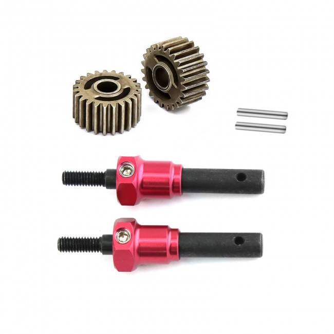 Extrended One Piece Steel Portal Stub Axle Output Gear W/ 12mm Hex 8258 8255a For Traxxas 1/10 Rc Trx-4 Trx-6 Cralwer Front / Rear