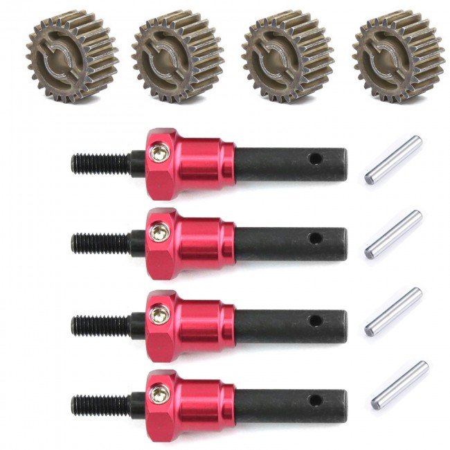 Extrended One Piece Steel Portal Stub Axle Output Gear W/ 12mm Hex 8258 8255a For Traxxas 1/10 Rc Trx-4 Trx-6 Cralwer Front & Rear