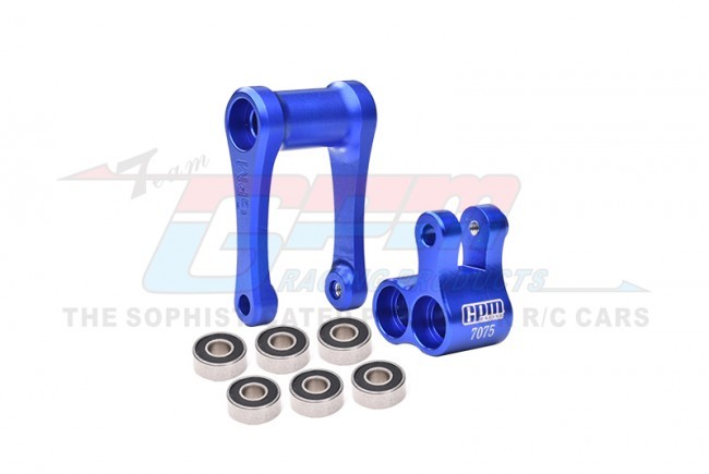 Gpm MX030 Aluminum 7075-t6 Aluminum Knuckle & Pull Rod ( Larger Inner Bearings ) Los264001 Losi 1/4 Promoto-mx Motorcycle Blue