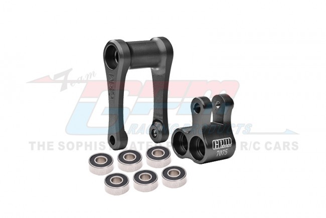 Gpm MX030 Aluminum 7075-t6 Aluminum Knuckle & Pull Rod ( Larger Inner Bearings ) Los264001 Losi 1/4 Promoto-mx Motorcycle Black