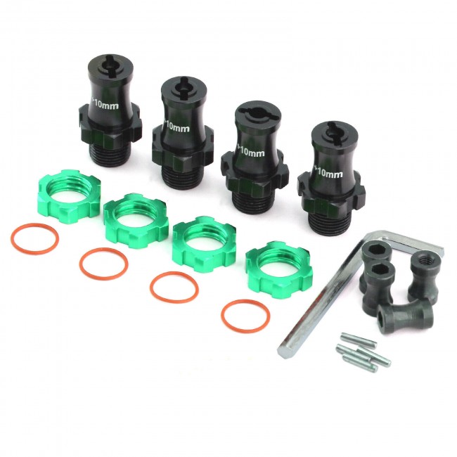 Aluminum 17mm Wheel Hub + 10mm Offset Traxxas Slash 4x4 Vxl 2wd Rustler Stampede Green