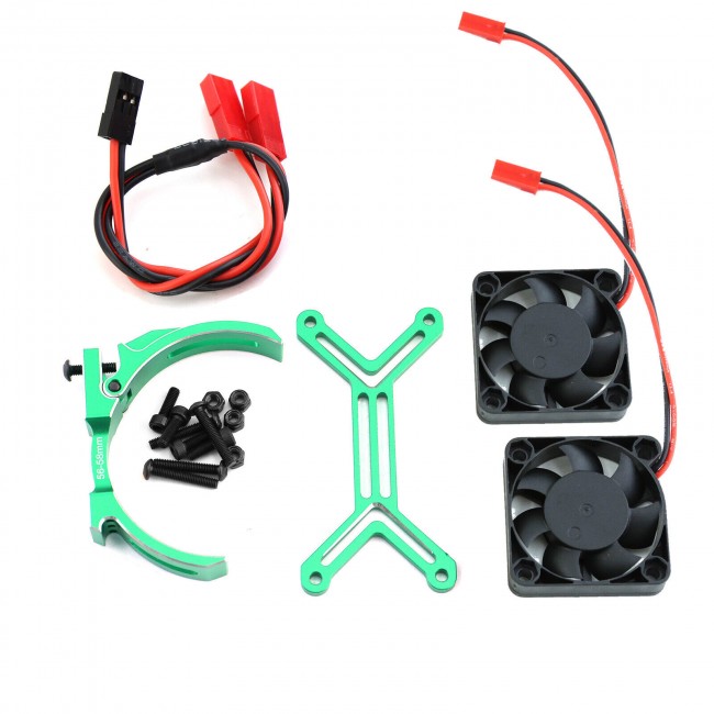 Aluminum Heatsink Dual Fan 56 - 58mm 5687 56113 1/6 Traxxas Xrt 8s X-maxx 1/5 Arrma Kraton Outcast 8s Green