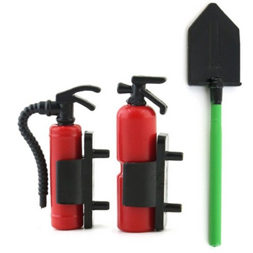 Decoration Crawler Accessories Extinguisher Shovel Set For Rc 1/8 1/10 Rc Axial Racing Scx10 / Traxxas Trx-4 Crawler Car Red