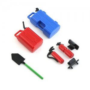 Decoration Crawler Accessories Extinguisher Shovel Fuel Tank Set For Rc 1/8 1/10 Rc Axial Racing Scx10 / Traxxas Trx-4 Crawler Car