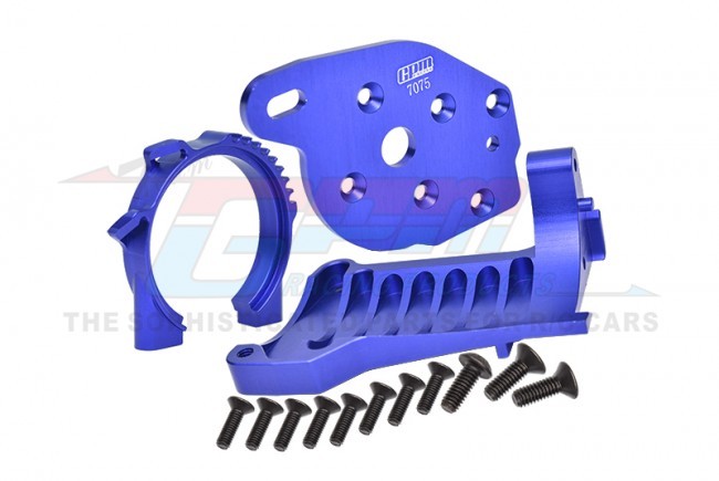 Gpm TXMS018N Aluminum Motor Mounts 8960 Traxxas 1/10 4wd Maxx / Widemaxx Monster Blue