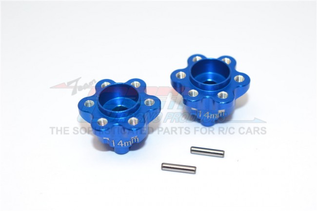 Aluminium 2.2 Wheel Hub Adapters (14mm Thickness) Axial Yeti Rock Racer Blue