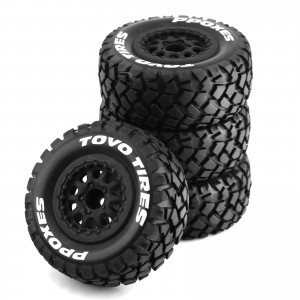 Short Course Offroad Rubber Tire And Rim Set 108 X 43mm 12mm Hex For 1/10 Traxxas Slash Arrma Senton 6s Blx