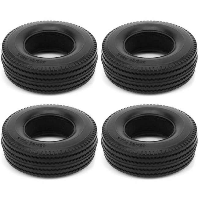 25mm Hard Rubber Tires Set For 1/14 Rc Tamiya Tractor Trailer Truck Man King Hauler Actros Scania 