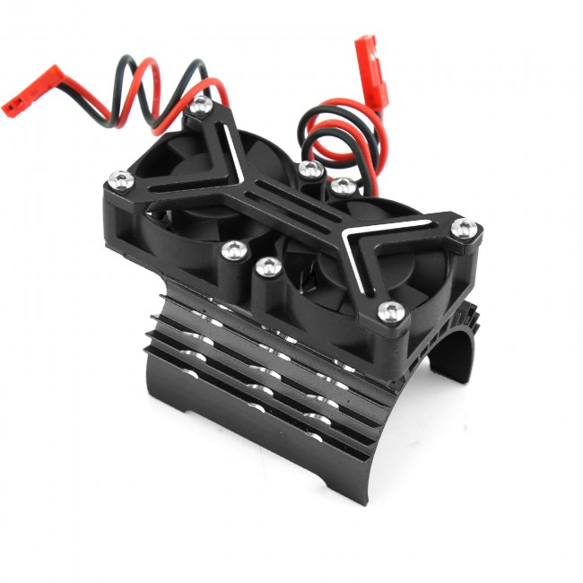 Aluminum Dual Motor Heatsink Cooling Fan Mount 540 550 3650 3660 3670 36mm For 1/10 Axial Scx10 Traxxas Trx-4 Tamiya Tt02 Black