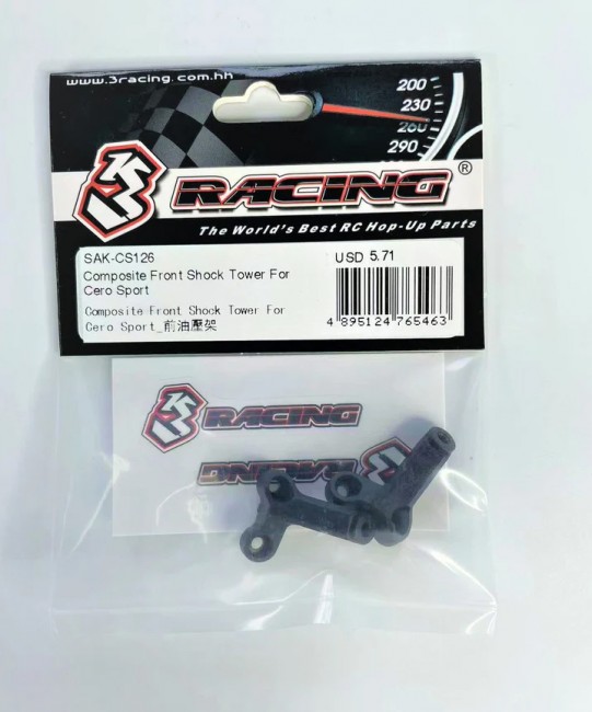 3racing SAK-CS126 Composite Front Shock Tower For 1/10 Rc Cero Sport Touring Car 