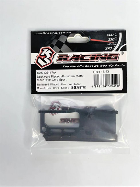 3racing SAK-CS117/A Backward Placed Aluminum Motor Mount For 1/10 Rc Cero Sport Touring Car 