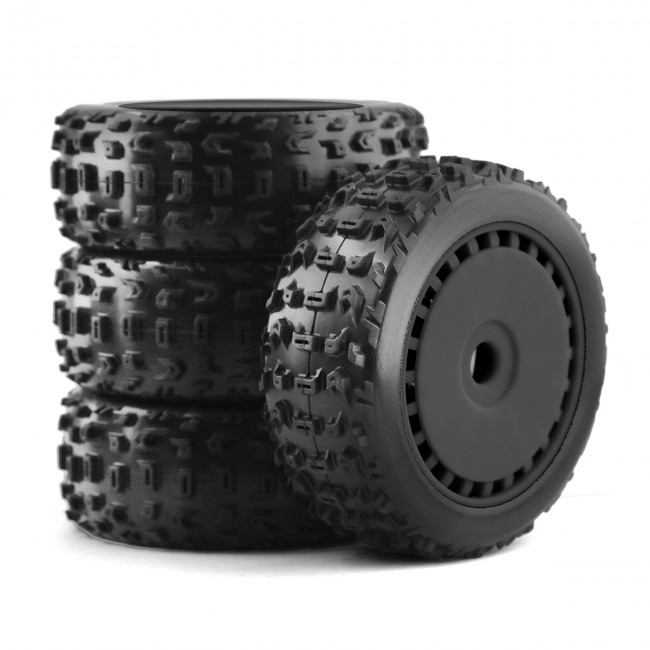 Offroad Tire & Rim Set 17mm Hex 116 X 43mm For 1/8 Rc Arrma Typhon 3s 6s Kyosho Mp10 Buggy Black