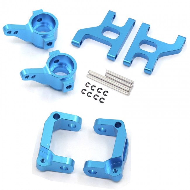 Combo Front Steering Block C-hub Supension Arm Set For Tamiya Cc-01 Rc Chassis Car Blue