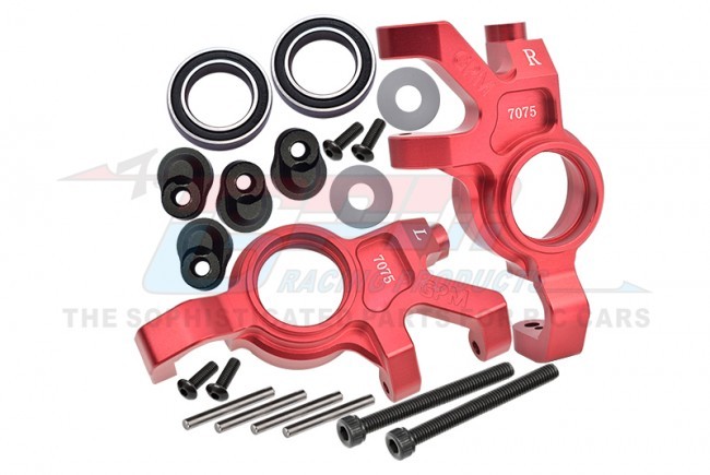 Gpm TXM021LN Aluminum 7075 Front Oversized Steering Blocks 7737x Traxxas 1/5 X-maxx 6s / 1/6 Xrt 8s Red