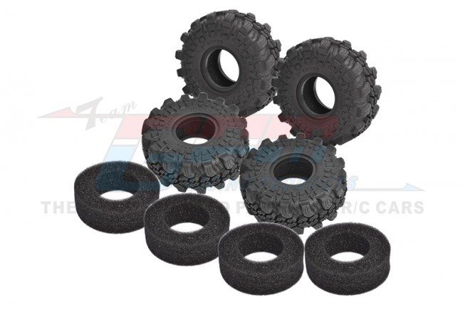 Gpm Trx4mzsp12141.0 Inch High Adhesive Crawler Rubber Tires 60mm X 25mm For 1/18 Rc Traxxas Trx4-m Crawler 