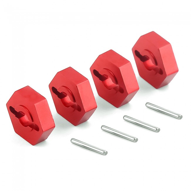 Aluminum 12mm X 4mm Wheel Hex Adapter 7154 7154x Traxxas 1/16 E-revo Vxl Slash Summit Red