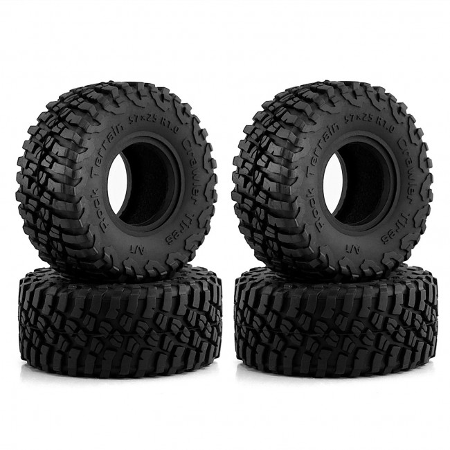 Rubber Tire 57 X 25mm 1 Inch For 1/18 Traxxas Trx-4m 1/24 Axial Scx24 Element Rc Enduro24 
