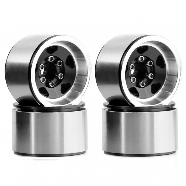 Aluminum 1.0 Inch 28 X 18mm Metal Beadlock Wheel Hub Wheel Rim 1/18 Traxxas Trx-4m 1/24 Axial Scx24 Crawler Black