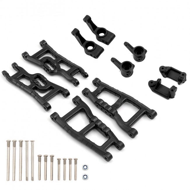 Nylon Front And Rear Suspension Arm Front Steering Arm C-hub With Rear Hub For 1/10 Rc Traxxas Slash 2wd Vxl Black