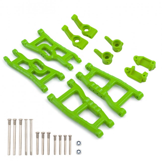 Nylon Front And Rear Suspension Arm Front Steering Arm C-hub With Rear Hub For 1/10 Rc Traxxas Slash 2wd Vxl Green