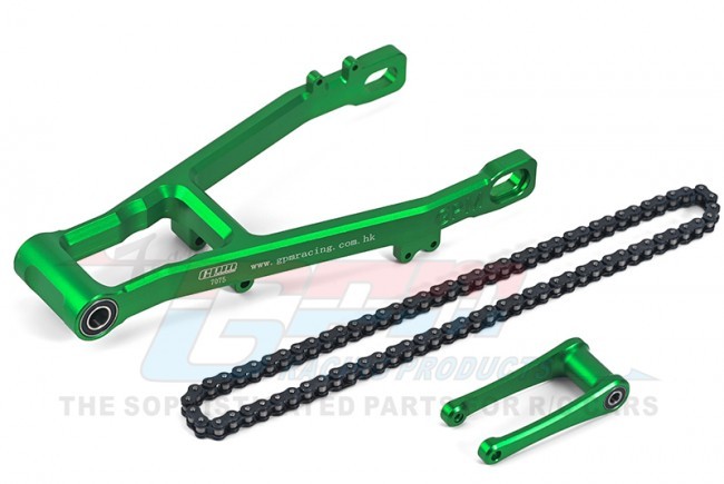 Gpm Aluminum 7075 Extend Swing Arm +30mm Pull Rod Chain Los264000 Losi 1/4 Promoto-mx Motorcycle Los06000 Green