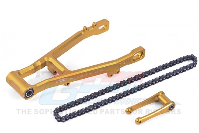 Gpm Aluminum 7075 Extend Swing Arm +30mm Pull Rod Chain Los264000 Losi 1/4 Promoto-mx Motorcycle Los06000 Gold