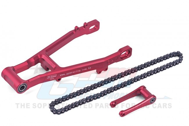 Gpm Aluminum 7075 Extend Swing Arm +30mm Pull Rod Chain Los264000 Losi 1/4 Promoto-mx Motorcycle Los06000 Red
