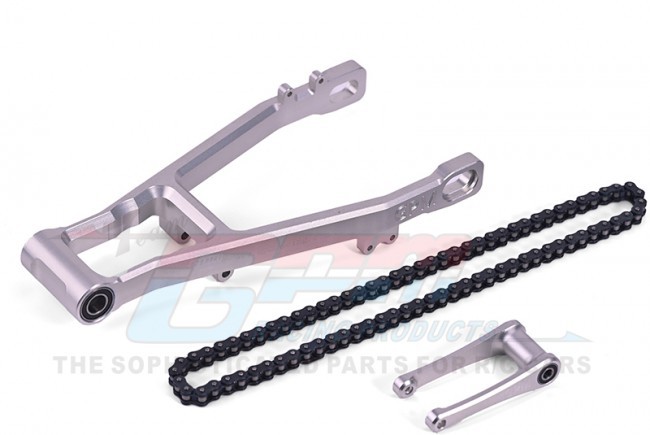 Gpm Aluminum 7075 Extend Swing Arm +30mm Pull Rod Chain Los264000 Losi 1/4 Promoto-mx Motorcycle Los06000 Silver