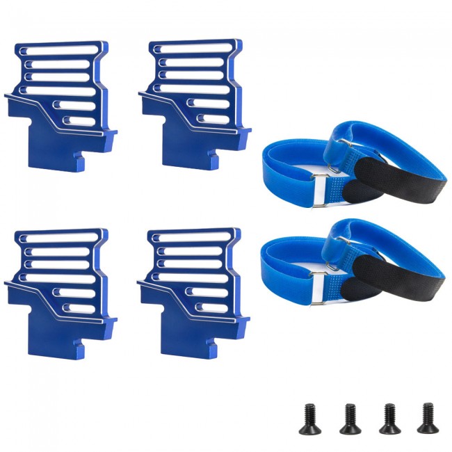 Aluminum Battery Hold-down Mounts With Magic Strip 7833 1/6 Rc Traxxas Xrt Monster 8s 78086-4 Blue