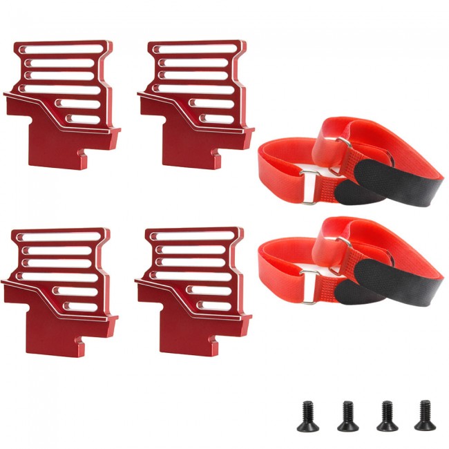 Aluminum Battery Hold-down Mounts With Magic Strip 7833 1/6 Rc Traxxas Xrt Monster 8s 78086-4 Red