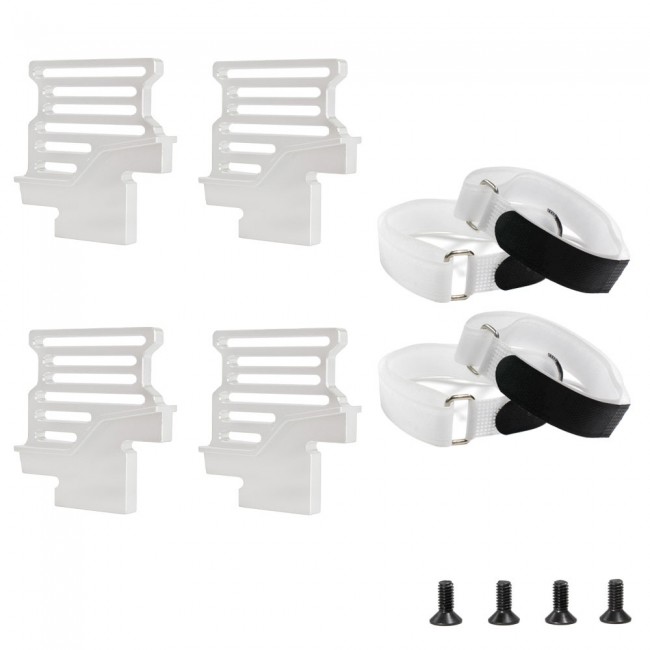 Aluminum Battery Hold-down Mounts With Magic Strip 7833 1/6 Rc Traxxas Xrt Monster 8s 78086-4 Silver