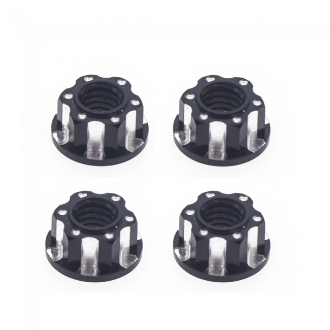 Aluminum M4 Wheel Lock Nuts For 1/10 Rc Drift Touring Car Crawler Truck Scx10 Trx-4 Black