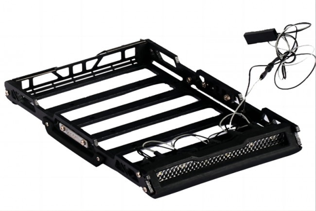 Metal Roof Luggage Rack With Led For Traxxas 1/18 4wd Trx4-m Land Rover Defender 97054-1 / Ford Bronco 97074-1 