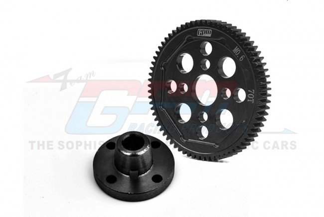 Gpm XV23570TS Carbon Steel High Speed M0.6 Module Spur Gear 70t Spur Gear Holder 51694 22053 Tamiya 1/10 4wd Xv-02 Pro Chassis Car 58707 