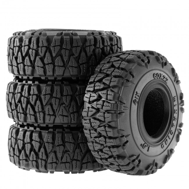 Soft Rubber Rock Crawler Tyre Set 58 X 25 1inch For 1/18 1/24 Rc Crawler Axial Scx24 Traxxas Trx-4m Element Rc Enduro24 