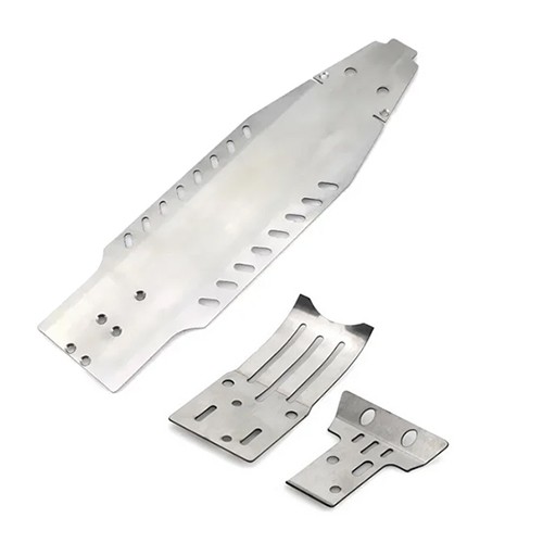 Stainless Steel Front Rear Main Chassis Skid Plate For Tamiya 1/10 Rc Bbx Bb-01 Buggy 58719 