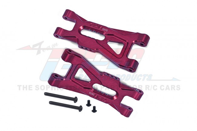 Gpm MGO055 Aluminum 7075 Front Upper Suspension Arms Ara330752 Arrma 1/10 2wd Gorgon 4x2 Mega 550 Monster Red