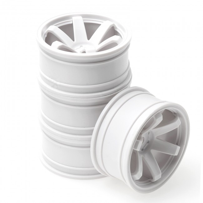 Plastic Front & Rear Wheel Rim Wheel Hubs - 52 X 26mm 12mm Hex 1/10 Tamiya 3rcing Sakura D4 D5 Drift Touring Car White