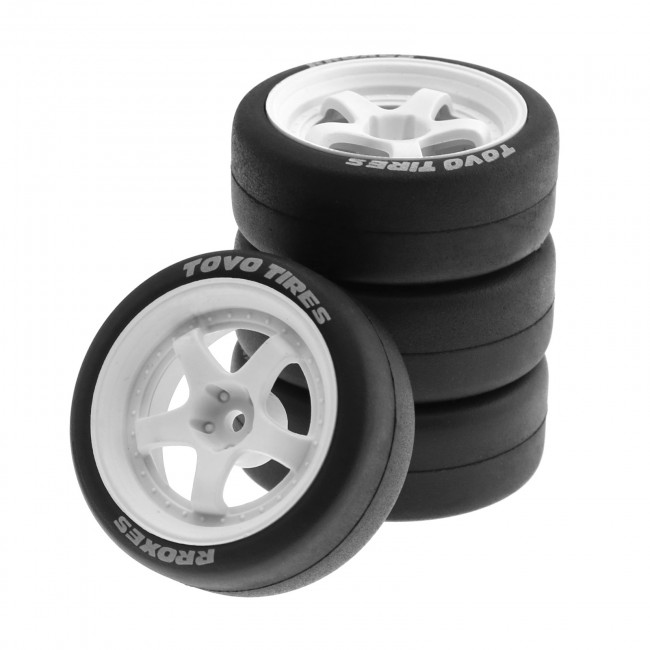 Hard Drift Tire And Rim Set 65 X 22mm 12mm Hex For 1/10 Tamiya Tt-01 Tt-02d Drift Touring Car 