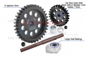 40cr Carbon Steel M1.5 Spur Gear 35t  Motor Gear 25t For Traxxas Traxxas 1/5 X-maxx 6s / 1/6 Xrt 8s Monster