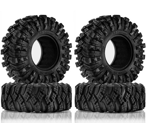 Mud Terrain Rubber Tyre 1.9 Inch 110 X 38mm - Diamond Shape For 1/10 Axial Racing Capra Scx10 Utb10 Traxxas Trx-4 Crawler Truck 
