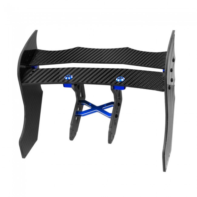 Carbon Fiber Adjust Wing Spoiler W/ Support Brace For 1/7 Rc Arrma Limitless V2 Roller Ara7116v2 Blue