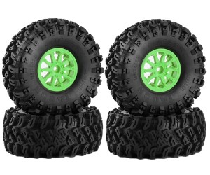 2.2 Inch Rubbr Tire And Rim Set 136mm X 55mm 12mm Hex For 1/10 Rc Crawler Traxxas Trx-4 Axial Scx10-iii