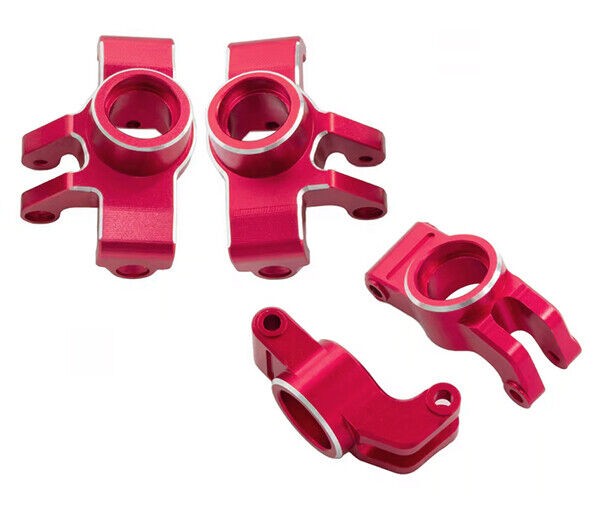 Aluminum Steering Knuckle Rear Hub Set Ara330807 For Arrma 1/18 Granite Grom Ara2102 Red