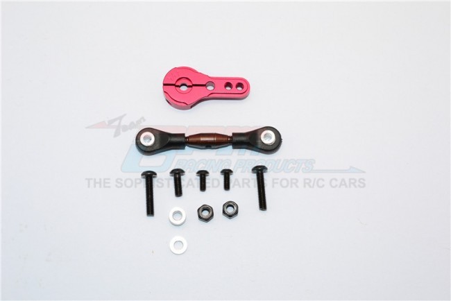 Spring Steel Anti-thread Tie Rod With  Aluminium Servo Horn For 24t Axial Yeti Rock Racer Red