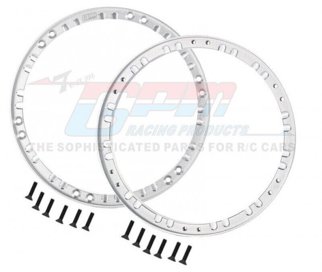 Gpm Aluminum 7075 Front Reinforcement Rings Wheel For Losi Rc 1/4 Promoto Mx Motocycle Los06000 Los06002 Silver