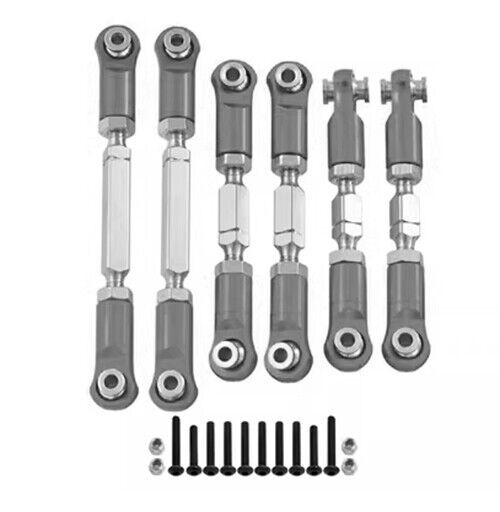 Aluminum Full Tie Rod Set Ara330802 Ara330801 For 1/8 Arrma Mojave 4x4 4s Blx Ara4404 Gun Silver