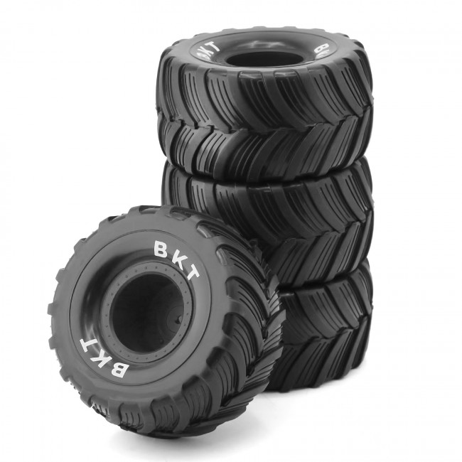 Rubber Tire & Rim Set 100 X 52mm 12mm Hex For 1/12 1/16 1/18 For Losi Min Lmt Monster Black